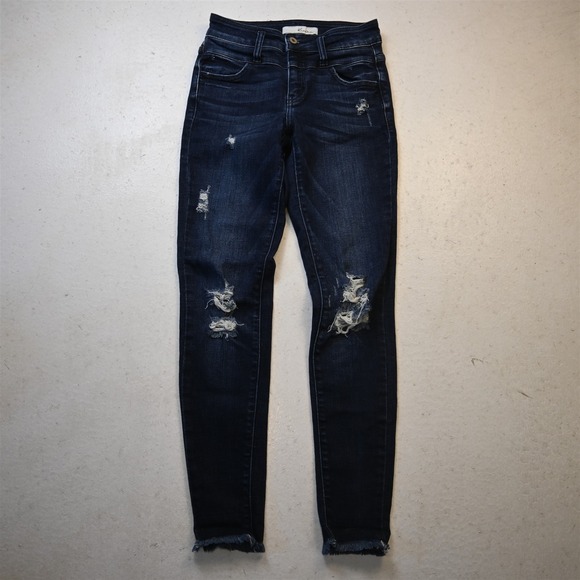 KanCan Denim - KanCan 26 Mid Rise Skinny Dark Stretch Denim Womens Jeans